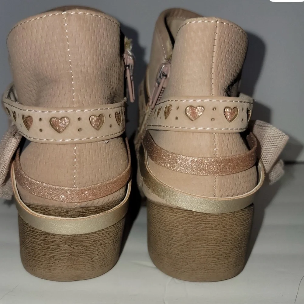 Girl’s Tan Ankle Boots with Bow Detail